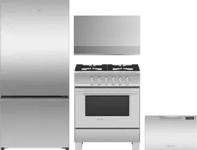 4 Piece Package Includes Refrigerator, Range, Hood And Dishwasher